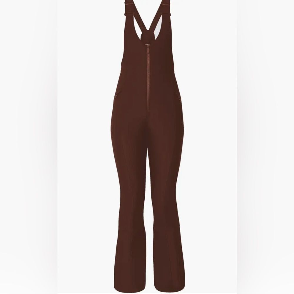 Halfdays Isabel Soft Shell Bib Pant Ski XS Waterproof Brown Spiked Cocoa - Picture 4 of 12